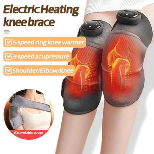 Cordless Electric Knee Massager with Heat, Knee Heating Pad Heated Knee Brace with Vibration for Knee Leg Massager (1 Pc)