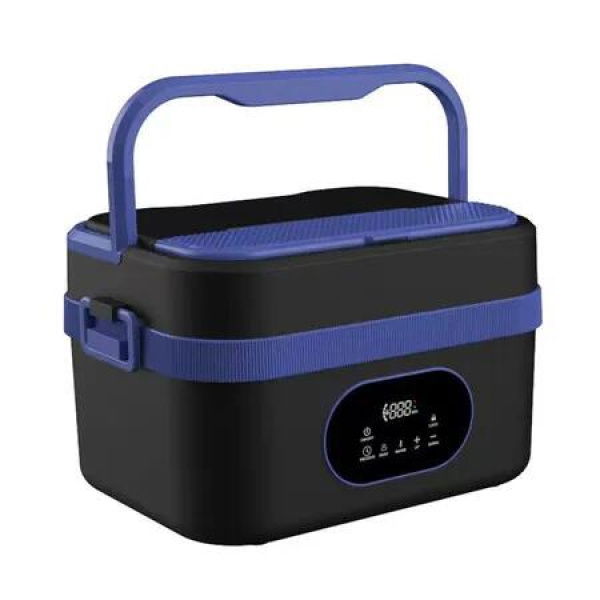 Cordless Electric Lunch Box for Men Women, USB Rechargeable Portable Self-Heating Lunch Box Food Warmer, 1.5L Container for Work, Office, Camping, Blue