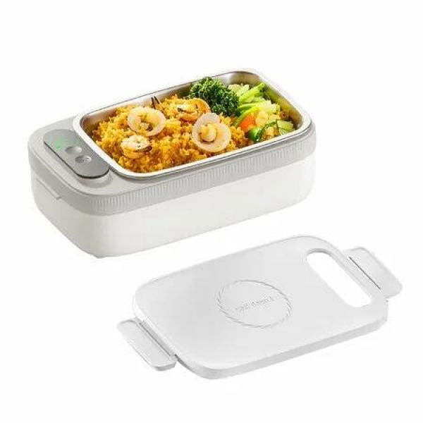 Cordless Electric Lunch Box,14000mAh Rechargeable Auto Heated Lunch Box,1L Protable Self-Heating Food Warmer for Car,Office,Travel,Picnic & Outdoor
