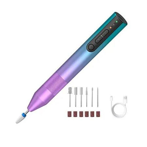 Cordless Electric Nail Drill, Rechargeable Nail Drill Machine for Acrylic Gel Nails, Portable Electric Nail File Kit with Drill Bits