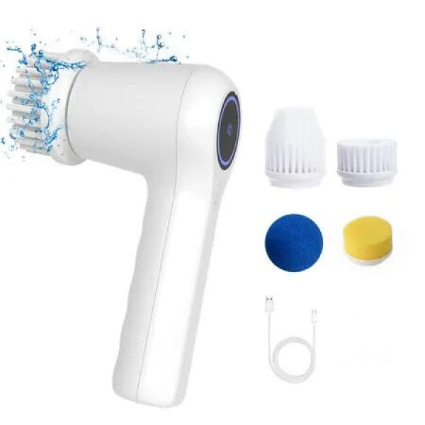 Cordless Electric Spin Scrubber with LED Display, Handheld Power Shower Cleaner Brush, for Cleaning Floors, Windows, Bathroom Bathtubs, Kitchen