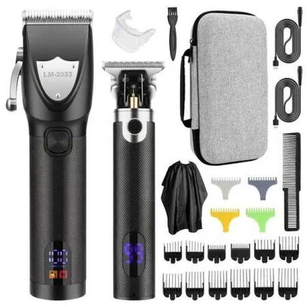 Cordless Hair Clipper, Professional Hair Clipper, Rechargeable Electric Hair Cutting Machine, Detail Trimmer (Black)