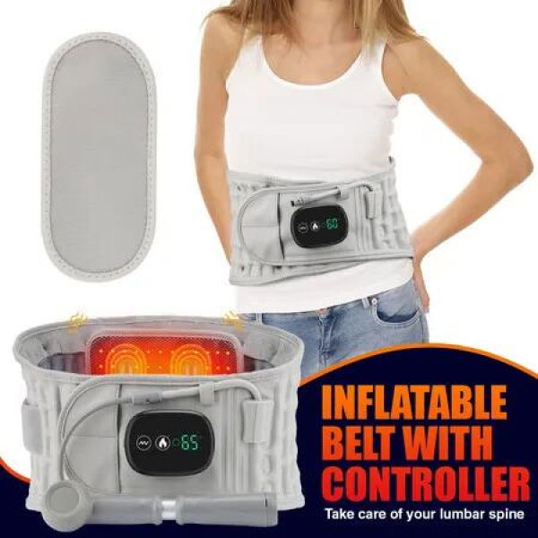 Cordless Heating Pad with Massager, Portable Heating Pad Back Brace with 3 Heating & Vibration Modes, Back Heat Support Belt