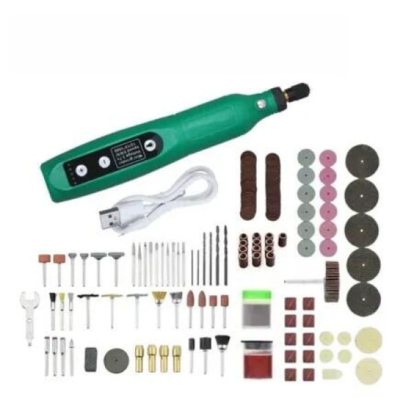 Cordless Rotary Tool 5 Speed Grinder Electric Detail Sander Engraving Pen for Sanding,Polishing,Drilling,Etching,Engraving,DIY Crafts Color Green