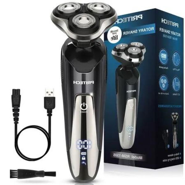 Cordless Waterproof Electric Face Shaver for Men - Rechargeable Razor for Wet and Dry Use