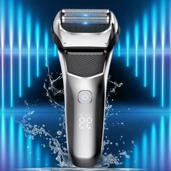 Cordless Wet/Dry Electric Razor Trimmer for Men - Rechargeable, and Waterproof for a Smooth, Close Shave, Plus a Precision Trimmer for Facial Grooming