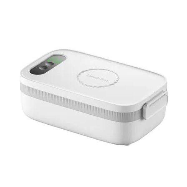 Cordless White 1L Electric Lunch Box Rechargeable 304 Liner Student Office Hot Rice Rechargeable Heating 14000mAh