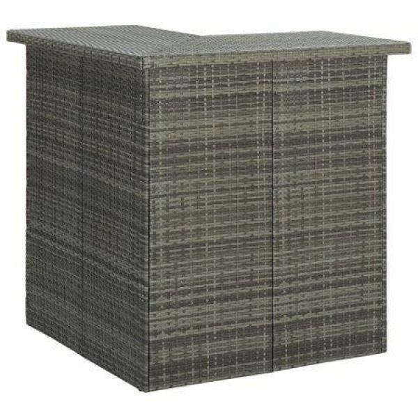 Corner Bar Table Grey 100x50x105 Cm Poly Rattan