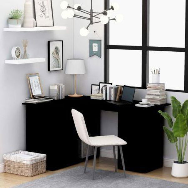 Corner Desk Black 145x100x76 Cm Chipboard