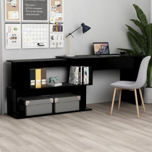 Corner Desk Black 200x50x76 Cm Chipboard