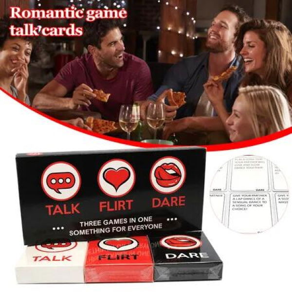 Couple Romantic Card Game Fun and Romantic Game Deck Talk or Flirt or Dare Cards 3 Games in 1 Couple Cards Deck Lovely Gift for Couples