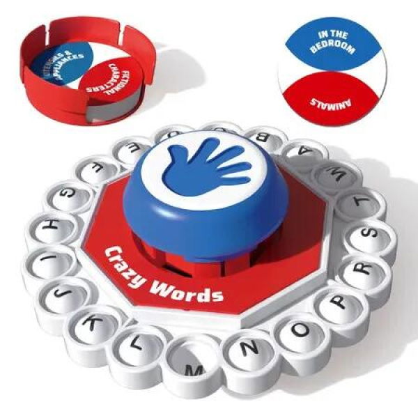 Crazy Words English Board Game Fast Paced Family Fun The Quick Thinking Letter Pressing Puzzle Game For Kids Family Color Blue