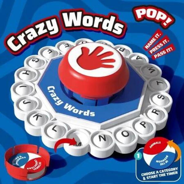 Crazy Words English Board Game Fast Paced Family Fun The Quick Thinking Letter Pressing Puzzle Game For Kids Family Color Red