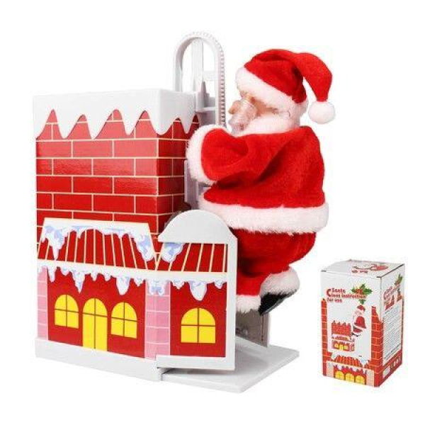 Creative Christmas Toys Climb The Chimney Over The Wall Electric Santa Claus Decorations For Home Childrens Christmas Ornament