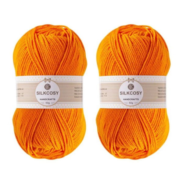 Crochet Yarn Feels Soft 560 Yards Assorted Colors 4-ply Acrylic Yarn Yarn For Crochet & Hand Knitting (4 Pcs 200g Orange)