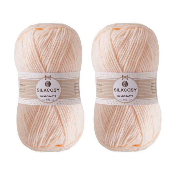 Crochet Yarn Feels Soft 560 Yards Assorted Colors 4-ply Acrylic Yarn Yarn For Crochet & Hand Knitting (4 Pcs 200g Skin Color)