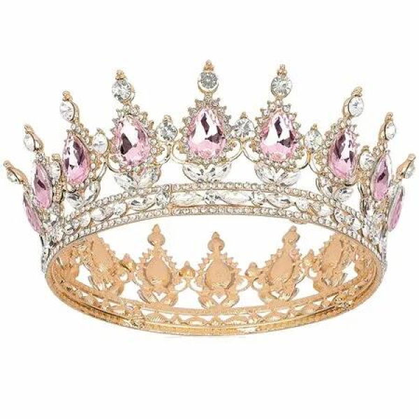 Crown for Women,Queen Crown Tiara for Princess Party,Gold Pink