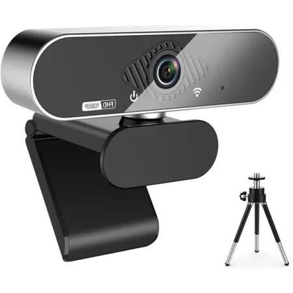 Crystal-Clear 1080P Pro HD Webcam: 110 Degree Wide-Angle, Stereo Microphone, and Privacy Cover for Clear Video Calls and Recordings