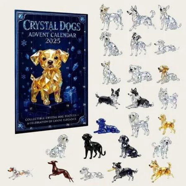 Crystal Dog Advent Calendar 24DAYS Christmas TREE Collectable Advent Calendar Blind Box 2D Flat Acrylic Ornament Countdown Christmas Girls Gift Ver.B