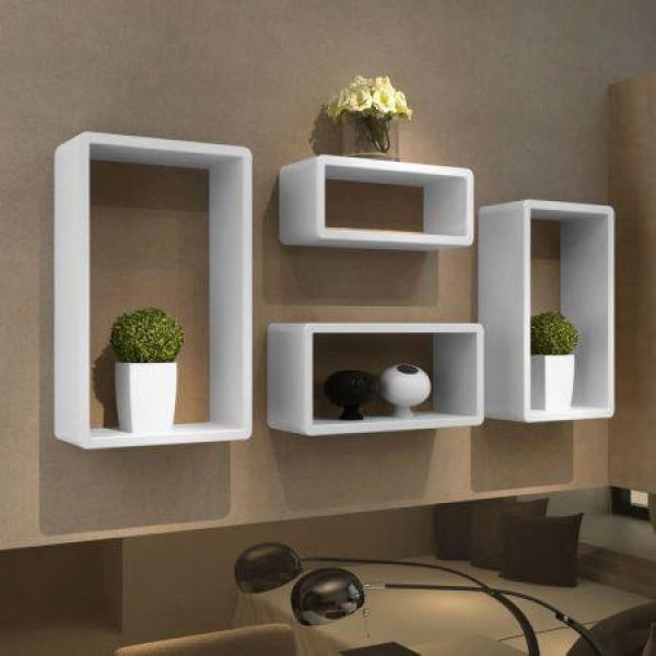 Cuboid Shelf Set Of 4 White