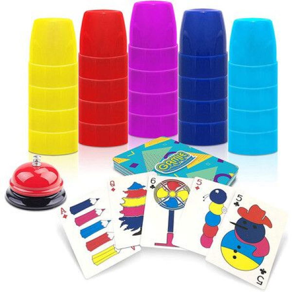 Cup Stacking Game Educational Color And Shape Matching Game Classic Quick Stack Game For Boys Girls Teens Adults