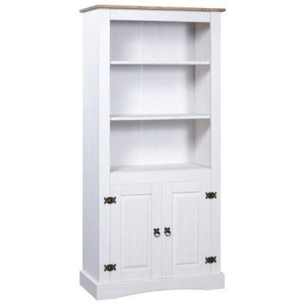 Cupboard Mexican Pine Corona Range White 80x40x170 Cm