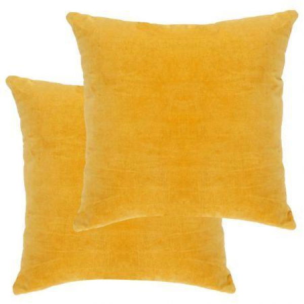 Cushions Cotton Velvet 2 Pcs 45x45 Cm Yellow