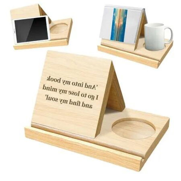 Customized Bookworm's Haven: Personalized Bookshelf with Cupholders, Device Holders, and Decorative Flair