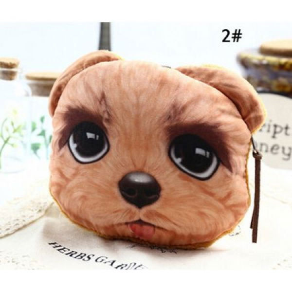 Cute Animal Dog Face Zipper Coin Purse #2