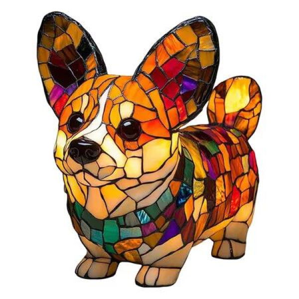 Cute Animal Lamp, Dog Series Art Night Light, Resin Pet Dogs Themed LED Table Lamp with Warm Ambient Glow, Fun Gift for Dog Lovers, USB Plug Use