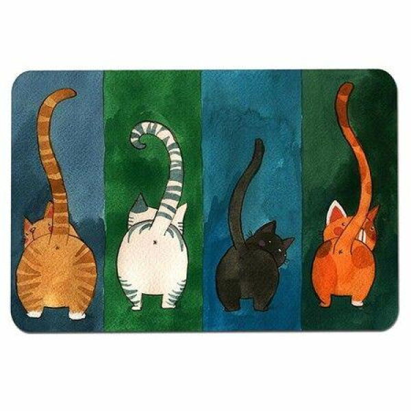 Cute Cat Butt Bedroom Area Rug Cat CarpetCat Tail Non-Slip Absorbent Doormats For Bedroom Living Room Kitchen Bathroom