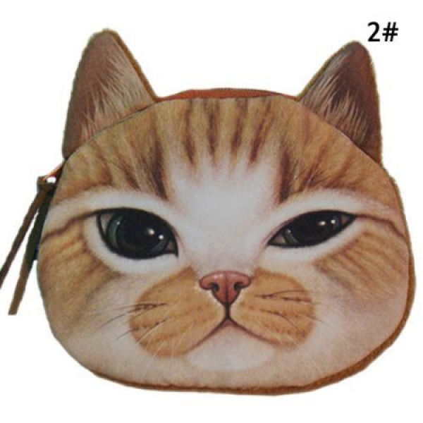 Cute Cat Face Zipper Mini Wallet #2