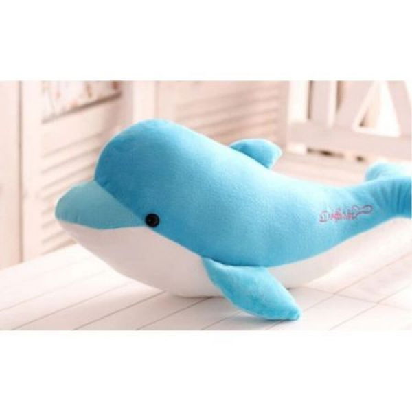 Cute Sea World Dolphin Plush Doll Toy Collection Decoration Plaything For Kids Children Blue