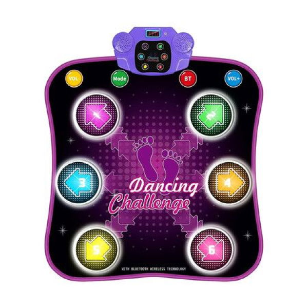 Dance Mat Electronic Music Dance Pad With LED Lights And Wireless Bluetooth For Girl 4-12 Years Old