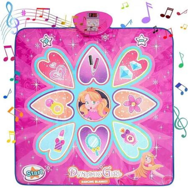 Dance Mat, Game Toy, Children's Electronic Dance Mat, Music Play Mat, Built in LED Light, 3 Songs Switching,for Kids Age 3 to 12