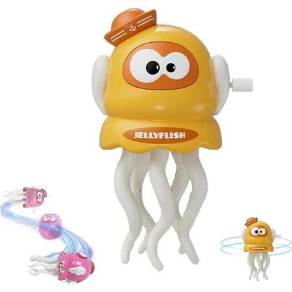 Dancing Octopus Toy, Crawling Jellyfish Tummy Time Toy, Magic Dancing Octopus for Boys Girls Birthday Gifts (Yellow)