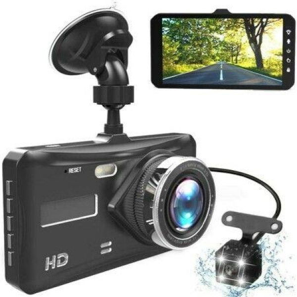 Dash Cam MASO Dual Lens Full HD 1080P 4-inch IPS Car DVR Camera Front+Rear Night Vision Video Recorder G-sensor Parking Mode WDR.