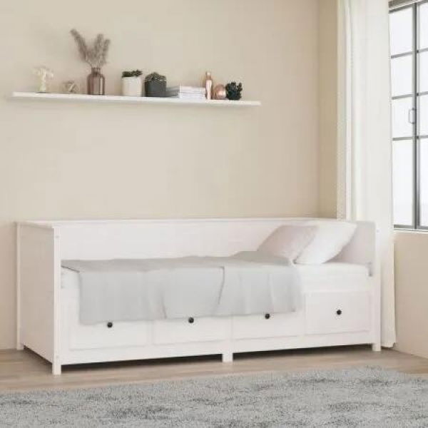 Day Bed White 80x200 cm Solid Wood Pine