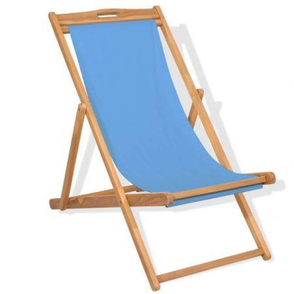 Deck Chair Teak 56x105x96 Cm Blue