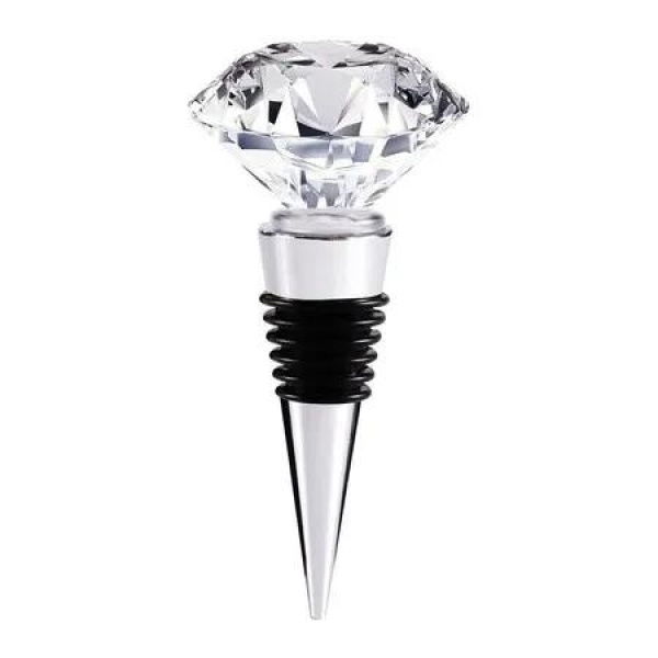 Decorative Crystal Wine and Beverage Bottle Stopper for Wine, Made of Zinc Alloy and Glass, Reusable Plug with Gift Box
