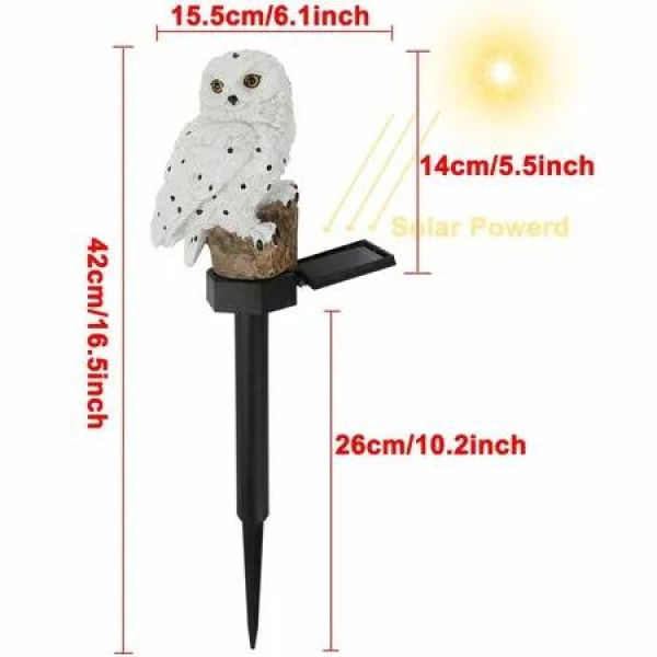 Decorative Garden Solar Lights - Resin Owl Solar LED Lights with Stake for Garden, Lawn, Pathway, and Yard