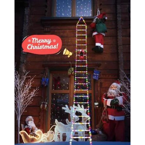 Decorative Ladder Lights Christmas Santa Claus Xmas Indoor Outdoor Window Garden Home Wall Tree 3m Multicolor Festive Glow