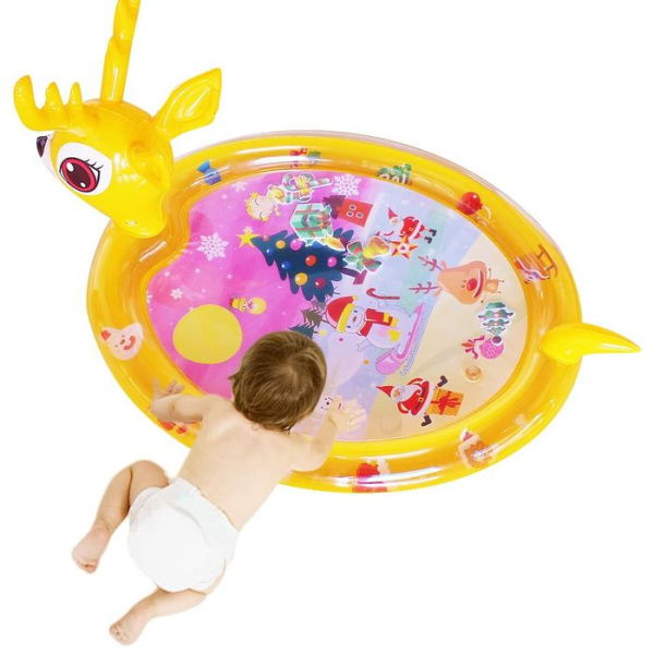 Deer Baby Water Mat Baby Toys Inflatable Play Mat With Water Cushion Fun Play Center For Early Development Activities For Newborns