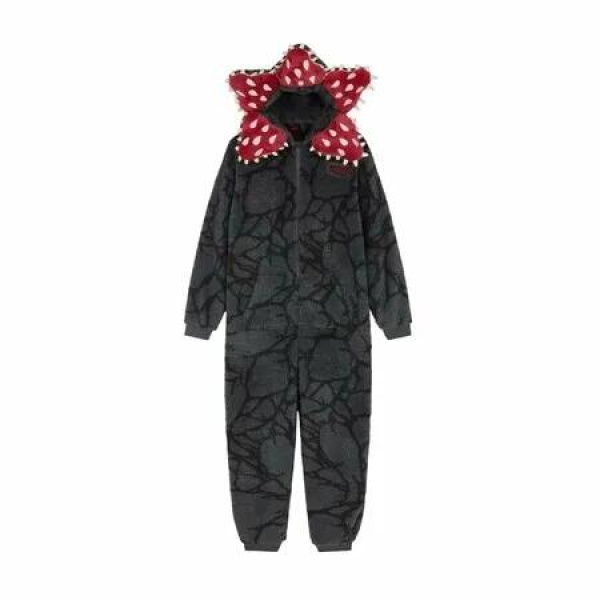 Demogorgon Hooded Jumpsuit Long Sleeve Pajama Hoody Onesie Loungewear Fuzzy Fall Winter Warm Thermal Fluffy Size : Large