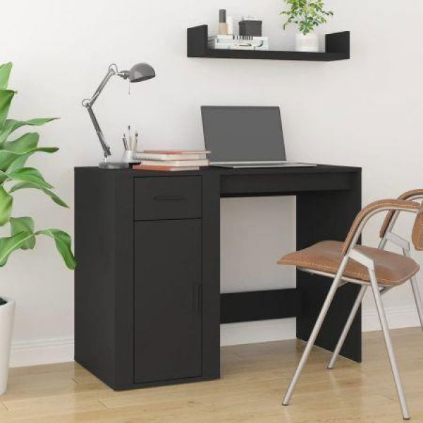 Desk Black 100x49x75 Cm Engineered Wood