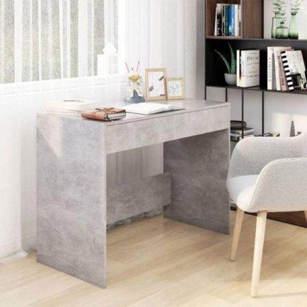 Desk Concrete Grey 101x50x76.5 Cm Engineered Wood.