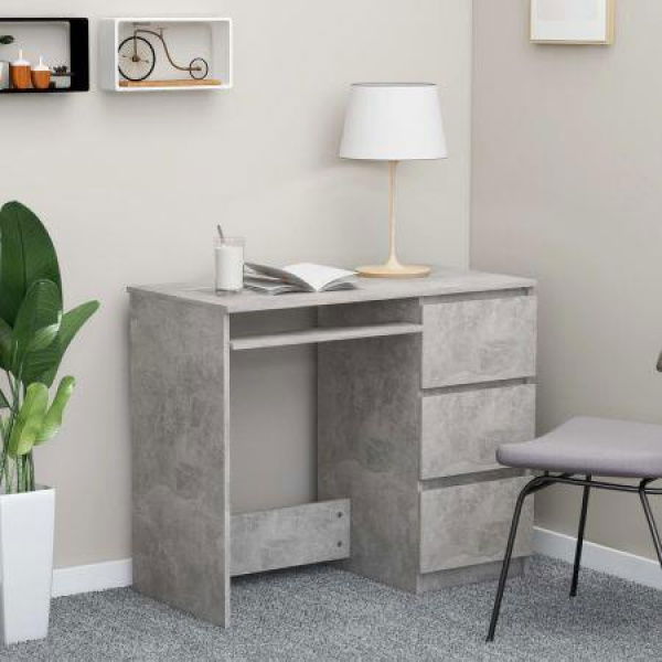 Desk Concrete Grey 90x45x76 Cm Chipboard