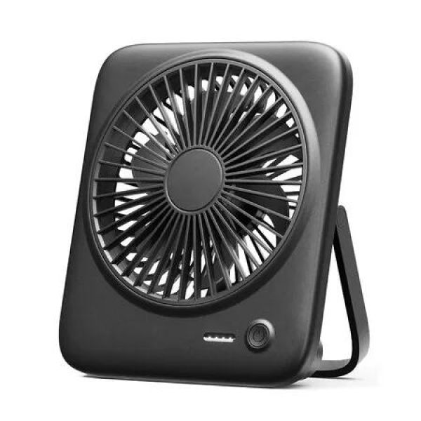 Desk Fan Portable Fan Rechargeable,4000mAh Battery Operated Personal Fan,Small Silent Table Fan Travel Fan with Power Bank,4 Speeds Desktop Fan (Black)