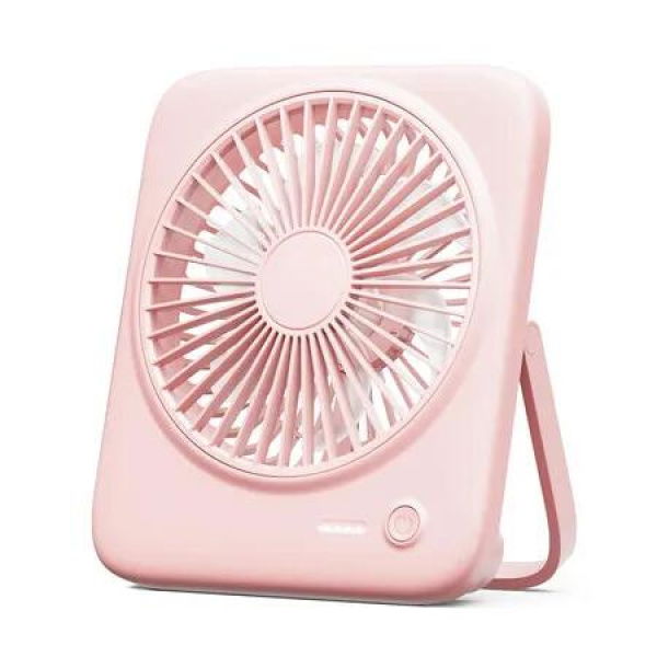 Desk Fan Portable Fan Rechargeable,4000mAh Battery Operated Personal Fan,Small Silent Table Fan Travel Fan with Power Bank,4 Speeds Desktop Fan for Bedroom Home Office Outdoor (Pink)