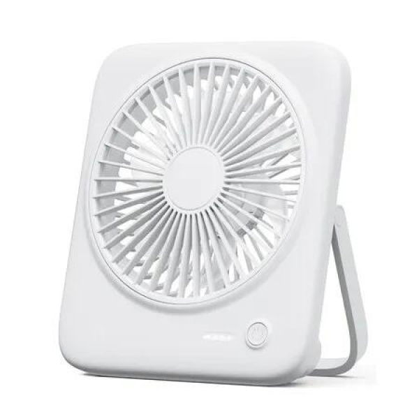 Desk Fan Portable Fan Rechargeable,4000mAh Battery Operated Personal Fan,Small Silent Table Fan Travel Fan with Power Bank,4 Speeds Desktop Fan for Bedroom Home Office Outdoor (White)